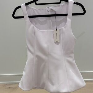 Babaton White Sleeveless Blouse